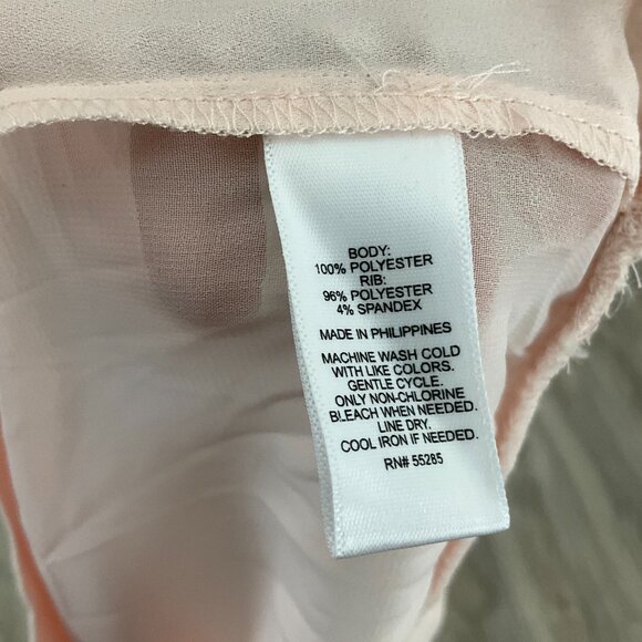 Express Sweater Women's Large Light Peach Sheer Crew Neck 3/4 Sleeve Career - Picture 6 of 7